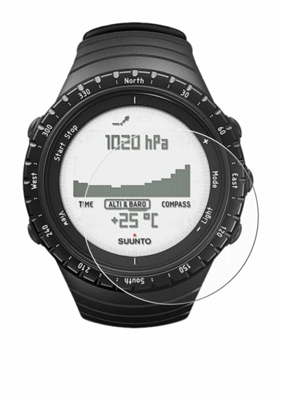 Imagen del dispositivo Suunto Core Regular Black con una amplia variedad de protectores de pantalla.