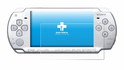 Imagen del dispositivo Sony PSP 2004 con una amplia variedad de protectores de pantalla.