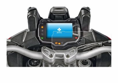 Imagen del dispositivo Ducati Multistrada 1200 2015+ Pantalla del velocímetro con una amplia variedad de protectores de pantal