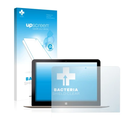 Parte frontal de un envase de producto con el logotipo de la marca upscreen. Al lado se muestra el dispositivo Logicom L-ite 5