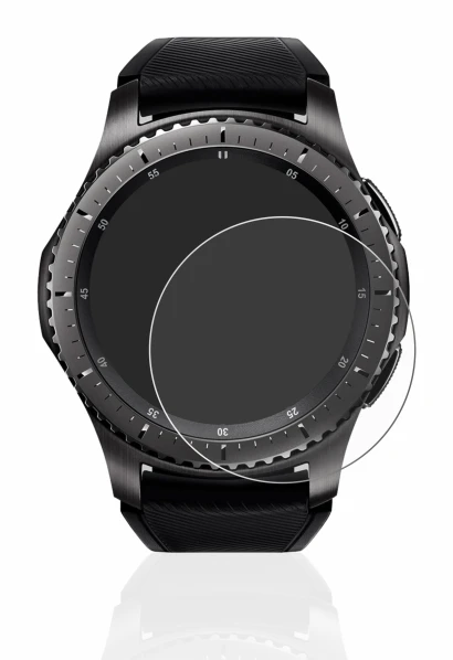 Imagen del dispositivo Samsung Gear S3 Frontier con una amplia variedad de protectores de pantalla.
