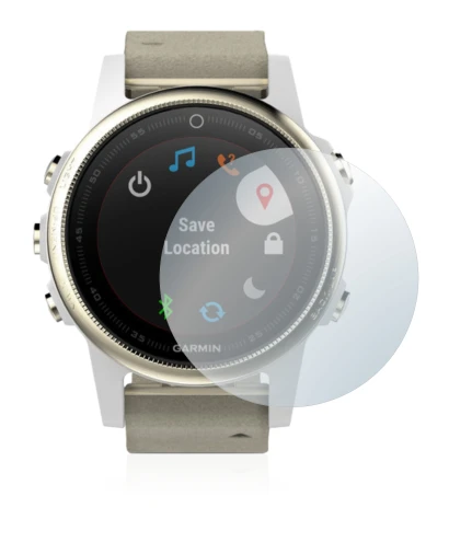 Imagen del dispositivo Garmin Fenix 5S (42 mm) con una amplia variedad de protectores de pantalla.