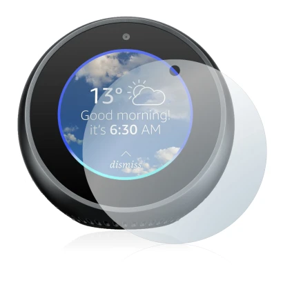 Imagen del dispositivo Amazon Echo Spot con una amplia variedad de protectores de pantalla.