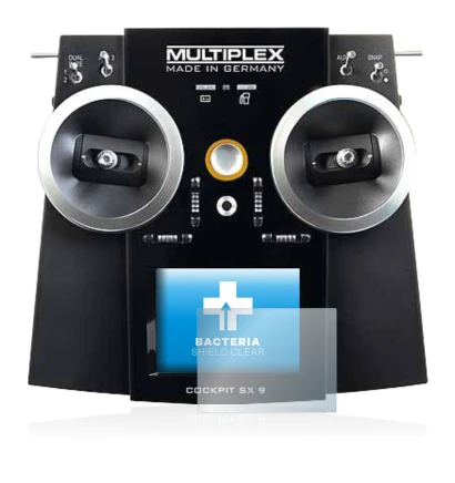 Imagen del dispositivo Multiplex Cockpit SX9 con una amplia variedad de protectores de pantalla.