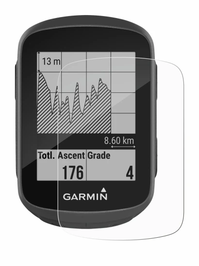 Imagen del dispositivo Garmin Edge 130 con una amplia variedad de protectores de pantalla.