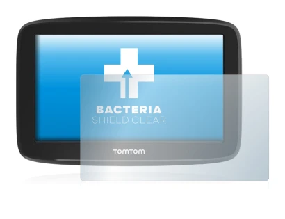 Imagen del dispositivo TomTom GO Basic 5" con una amplia variedad de protectores de pantalla.