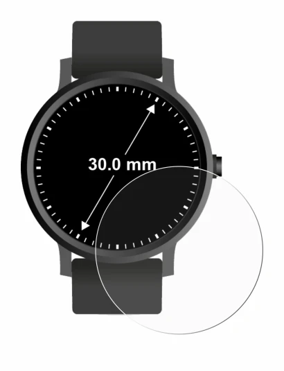 Imagen del dispositivo Circular Displays (ø: 30 mm) con una amplia variedad de protectores de pantalla.