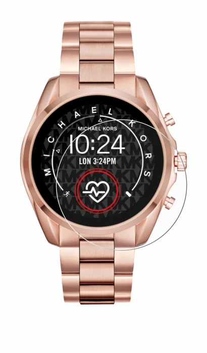 Imagen del dispositivo Michael Kors Access Bradshaw 2 con una amplia variedad de protectores de pantalla.