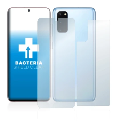 Imagen del dispositivo Samsung Galaxy S20 (Frontal+Trasero) con una amplia variedad de protectores de pantalla.