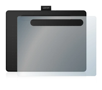 Imagen del dispositivo Wacom Intuos M con una amplia variedad de protectores de pantalla.