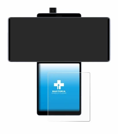 Imagen del dispositivo LG Wing (Pantalla trasera) con una amplia variedad de protectores de pantalla.