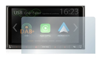 Imagen del dispositivo Zenec Z-N528 con una amplia variedad de protectores de pantalla.