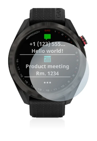 Imagen del dispositivo Garmin Approach S42 con una amplia variedad de protectores de pantalla.