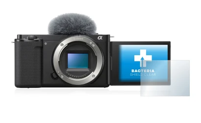 Imagen del dispositivo Sony Alpha ZV-E10 con una amplia variedad de protectores de pantalla.