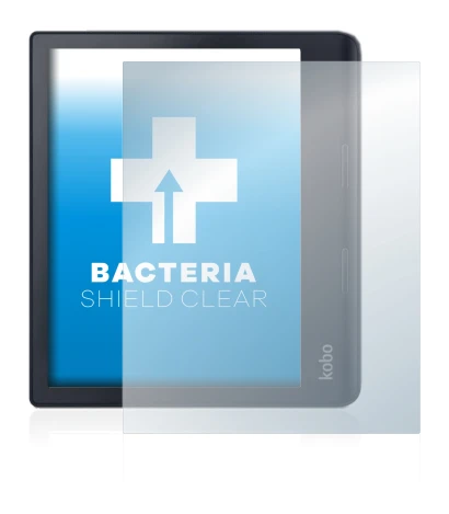 Imagen del dispositivo Kobo Sage con una amplia variedad de protectores de pantalla.