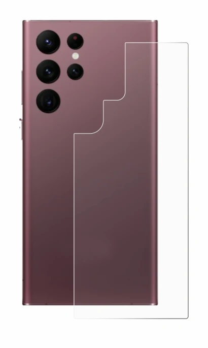 Imagen del dispositivo Samsung Galaxy S22 Ultra 5G (Trasero) con una amplia variedad de protectores de pantalla.