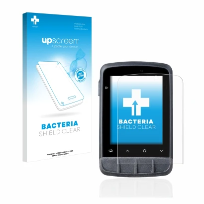 Parte frontal de un envase de producto con el logotipo de la marca upscreen. Al lado se muestra el dispositivo Giant Dash L200
