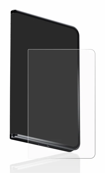 Imagen del dispositivo Ledger Stax crypto wallet con una amplia variedad de protectores de pantalla.