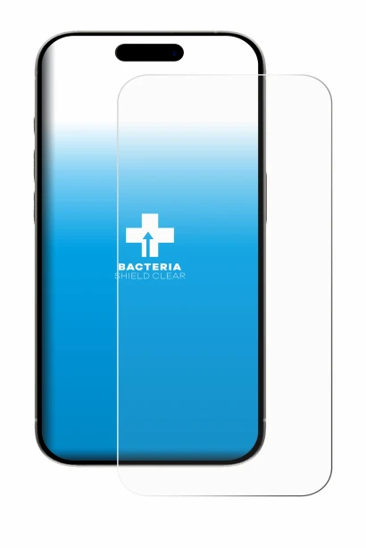 Imagen del dispositivo Apple iPhone 15 con una amplia variedad de protectores de pantalla.