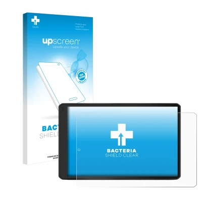 Parte frontal de un envase de producto con el logotipo de la marca upscreen. Al lado se muestra el dispositivo Garmin Camper 1