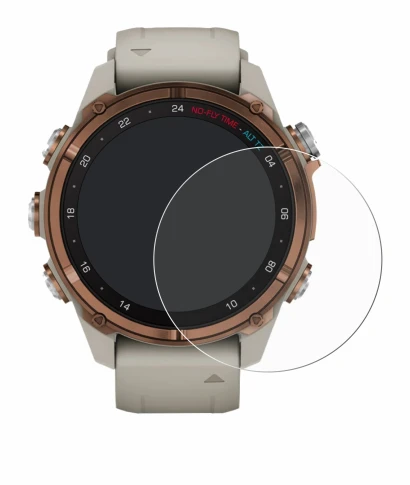 Imagen del dispositivo Garmin Descent Mk3 (43 mm) con una amplia variedad de protectores de pantalla.