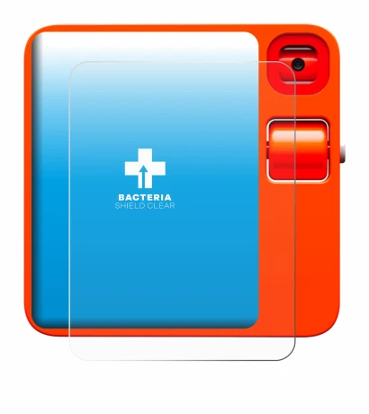 Imagen del dispositivo rabbit r1 con una amplia variedad de protectores de pantalla.