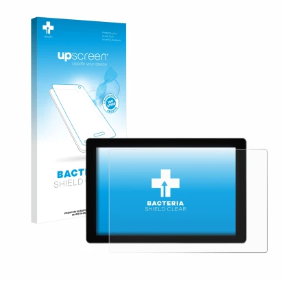 Parte frontal de un envase de producto con el logotipo de la marca upscreen. Al lado se muestra el dispositivo SmallHD Indie 7