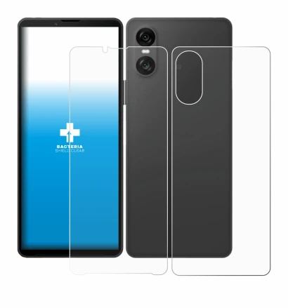 Imagen del dispositivo Sony Xperia 10 VI (Frontal+Trasero) con una amplia variedad de protectores de pantalla.