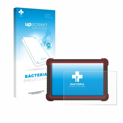 Parte frontal de un envase de producto con el logotipo de la marca upscreen. Al lado se muestra el dispositivo Thinktool Maste