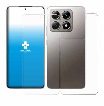 Imagen del dispositivo Xiaomi 14T (Frontal+Trasero) con una amplia variedad de protectores de pantalla.