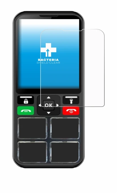 Imagen del dispositivo Geemarc CL8000 con una amplia variedad de protectores de pantalla.