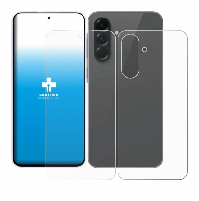 Imagen del dispositivo Samsung Galaxy A56 5G (Frontal+Trasero) con una amplia variedad de protectores de pantalla.