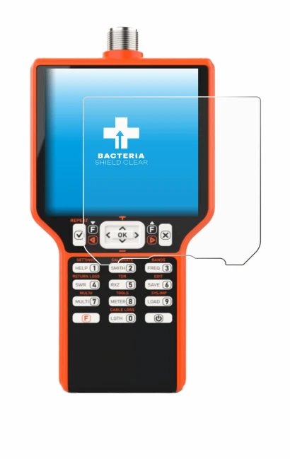 Imagen del dispositivo RigExpert MATCH con una amplia variedad de protectores de pantalla.