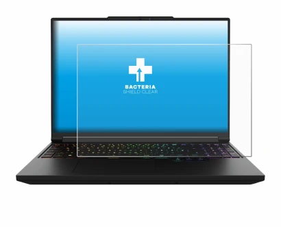 Imagen del dispositivo XMG Pro 16 con una amplia variedad de protectores de pantalla.