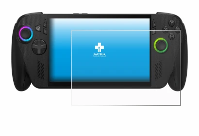 Imagen del dispositivo ASUS ROG Ally X 2025 con una amplia variedad de protectores de pantalla.