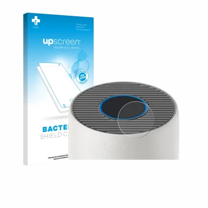 Parte frontal de un envase de producto con el logotipo de la marca upscreen. Al lado se muestra el dispositivo Philips 2000i S