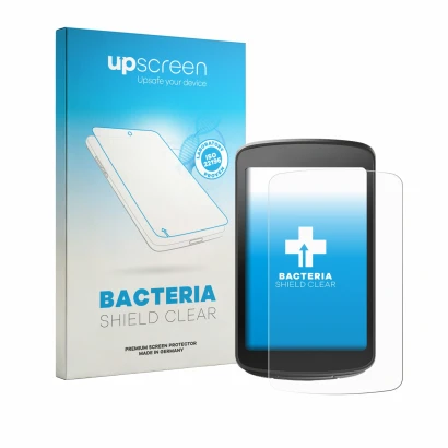 Parte frontal de un envase de producto con el logotipo de la marca upscreen. Al lado se muestra el dispositivo Magene C706 con