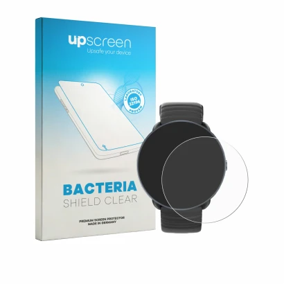 Parte frontal de un envase de producto con el logotipo de la marca upscreen. Al lado se muestra el dispositivo Parsonver PSSW9