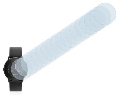 Imagen del dispositivo Pebble Time Round con una amplia variedad de protectores de pantalla.