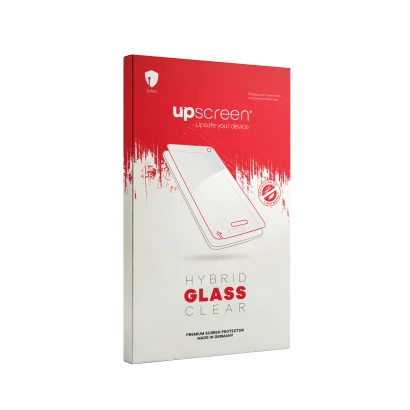 Parte frontal de un envase de producto con el logotipo de la marca upscreen