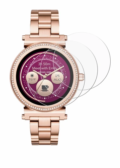 Imagen del dispositivo Michael Kors Access Sofie con una amplia variedad de protectores de pantalla.