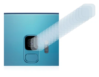 Imagen del dispositivo Samsung Galaxy S9 (SÓLO Cámara) con una amplia variedad de protectores de pantalla.