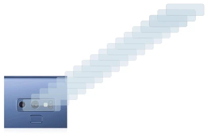 Imagen del dispositivo Samsung Galaxy Note 9 (SÓLO Cámara) con una amplia variedad de protectores de pantalla.