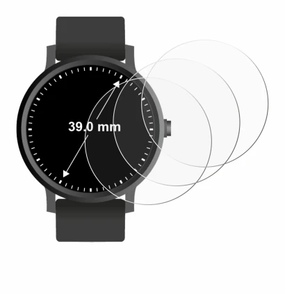 Imagen del dispositivo Circular Displays (ø: 39 mm) con una amplia variedad de protectores de pantalla.