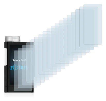 Imagen del dispositivo Mylife YpsoPump con una amplia variedad de protectores de pantalla.