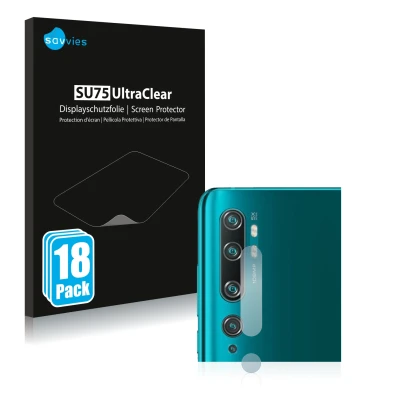 Parte frontal de un envase de producto con el logotipo de la marca Savvies. Al lado se muestra el dispositivo Xiaomi Mi Note 1