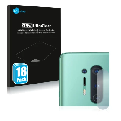 Parte frontal de un envase de producto con el logotipo de la marca Savvies. Al lado se muestra el dispositivo OnePlus 8 Pro (S