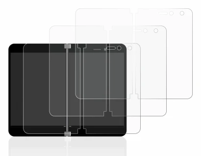 Imagen del dispositivo Microsoft Surface Duo con una amplia variedad de protectores de pantalla.