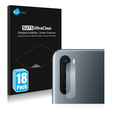 Parte frontal de un envase de producto con el logotipo de la marca Savvies. Al lado se muestra el dispositivo OnePlus Nord (SÓ