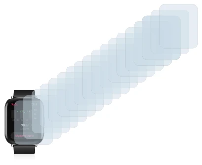 Imagen del dispositivo Zepp E Square con una amplia variedad de protectores de pantalla.